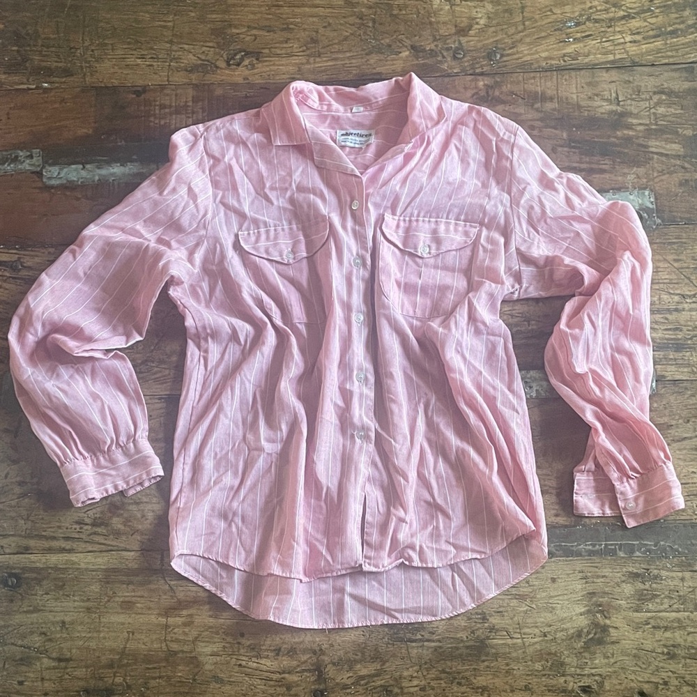 Vintage Objections Pink Striped Button-Up Shirt